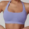 Women's Solid Color Halter Neck Sports Bra, Yoga Bra, Gym Sports Bra, Workout Bra, Tight-fitting Breathable Comfortable Backless Sports Vest, Ladies Sportswear for Indoor Outdoor Wear, Activewear, Sports Bralette