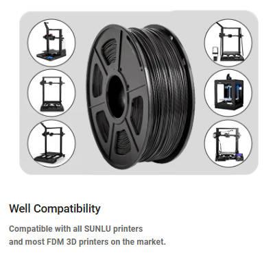 SUNLU TPU 3D Printer Filament 1.75mm, 90A/95A TPU Filament, 1KG Flexible 3D Filament for Fast Printing, Dimensional Accuracy +/- 0.03mm, Suitable for Most FDM 3D Printers.