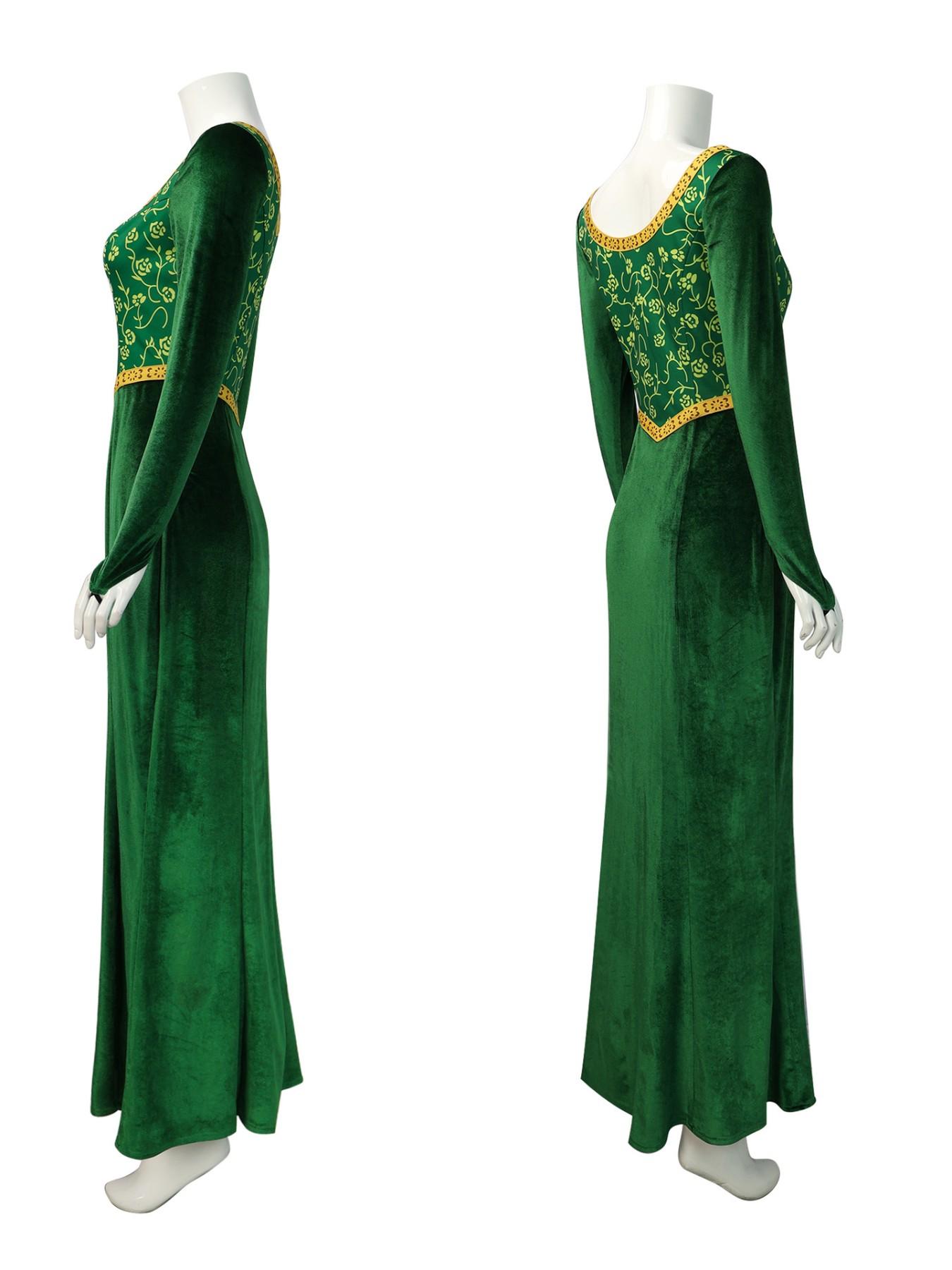 Anime Princess Dress Fiona Dress Shrek Cosplay Costume Halloween Fancy Fantasy Party Suit Roleplay for Adult Women