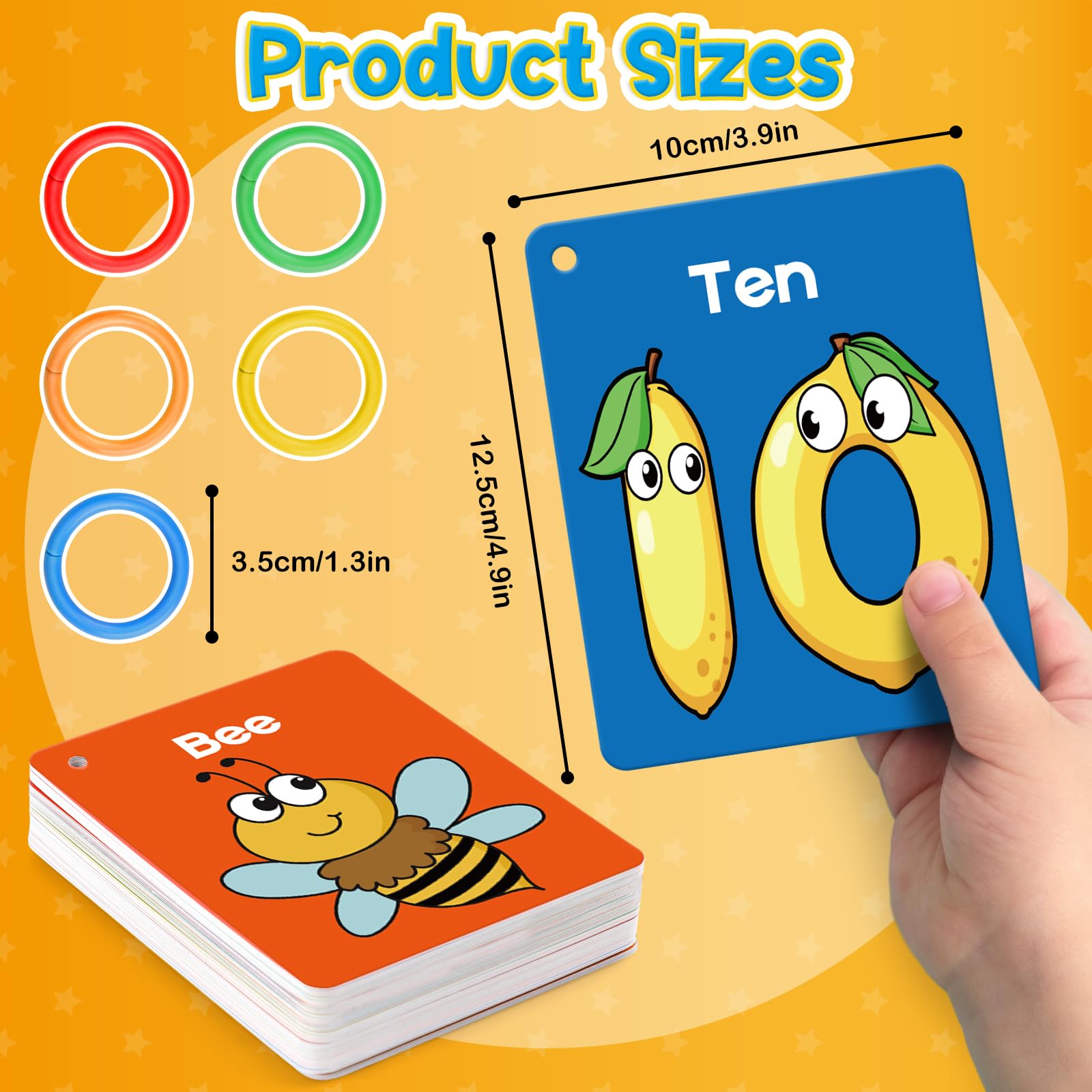 Torlam  FlashCards Learning Alphabet, Numbers, Shapes & Colors, Animals, Body Parts, Foods educational toys