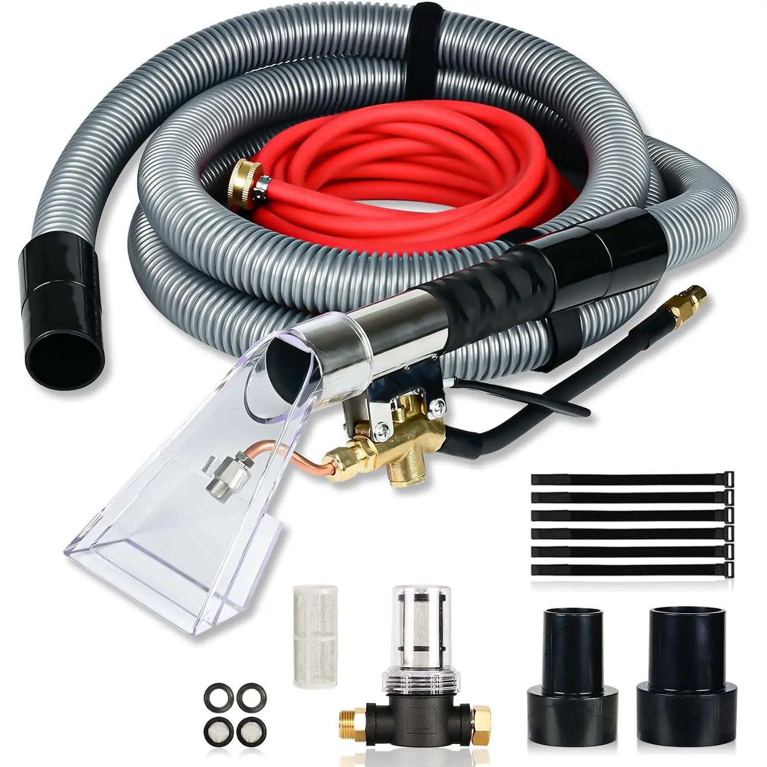 Shop Vac Extractor Kit,  Extractor Hose Kit for Shop Vac, Extractor Vacuum Attachment With 25FT Water Line and 10 FT Vacuum Hose & Adapter for Carpet Cleaning