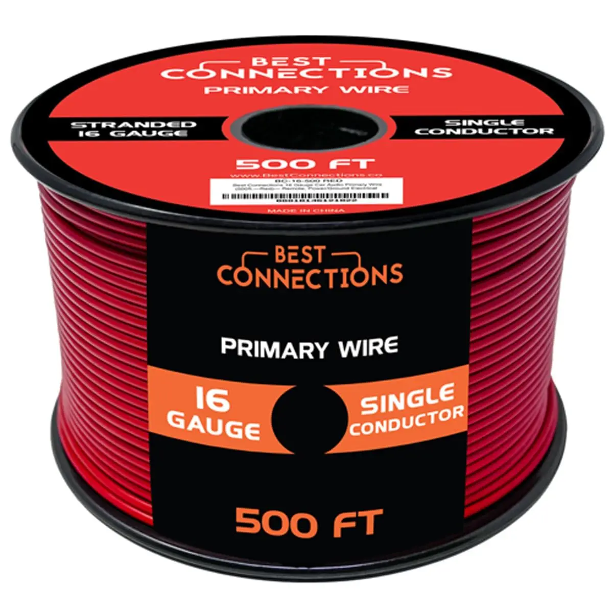 Automotive Primary Wire - 500ft (Various Color Options) |   Ideal for Trailer, Speaker, and Lighting Circuits |   Durable Primary/Remote, Power/Ground Electrical Wiring (Red, 16 Gauge)