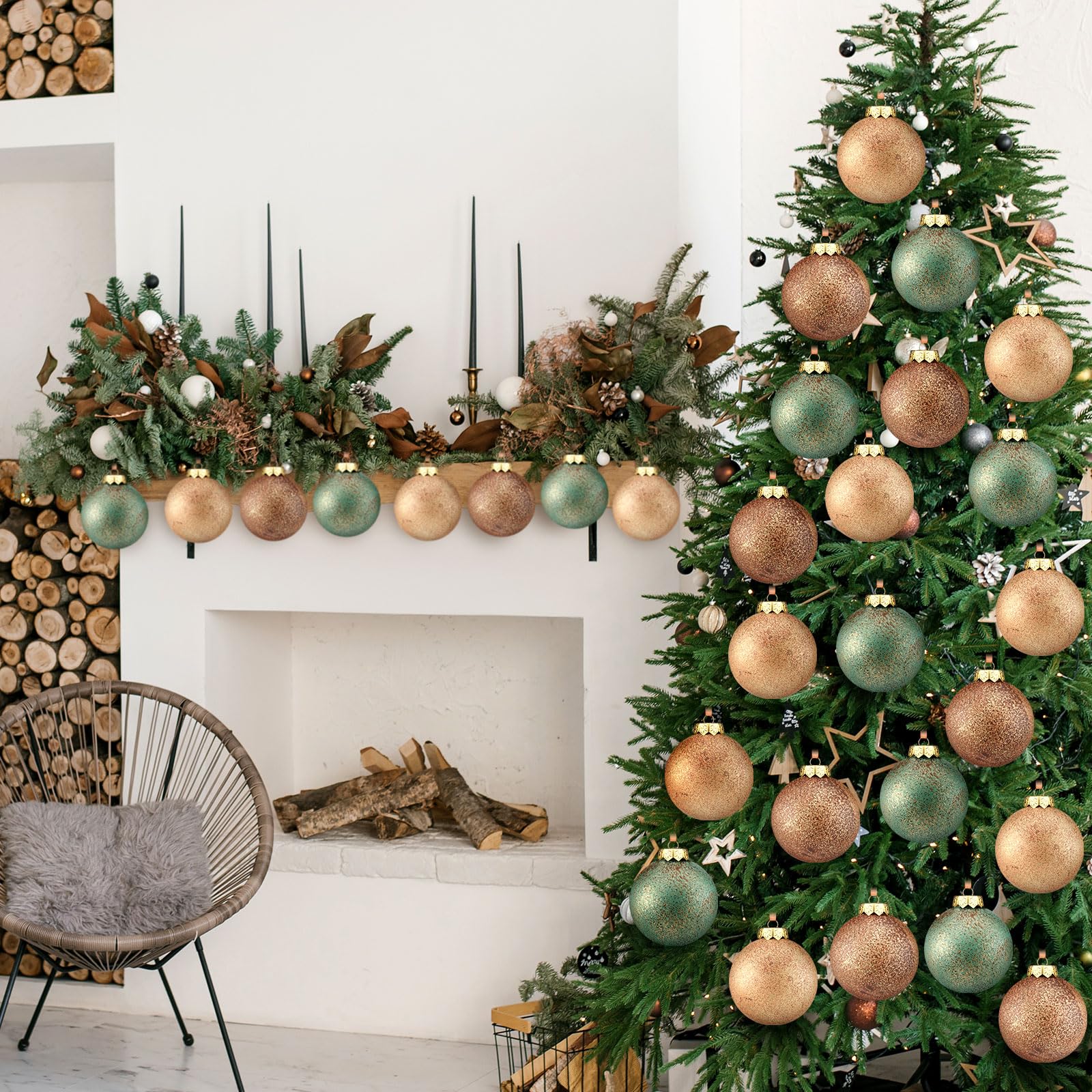 Christmas Clearance Sale Neutral Textured Christmas Ornaments Christmas Decoration  Neutral Christmas Farmhouse Vintage Christmas Tree Decorations, Nostalgic Decorative Items Christmas Decor for Xmas Tree Home Indoor Outdoor Party Holiday Decorations