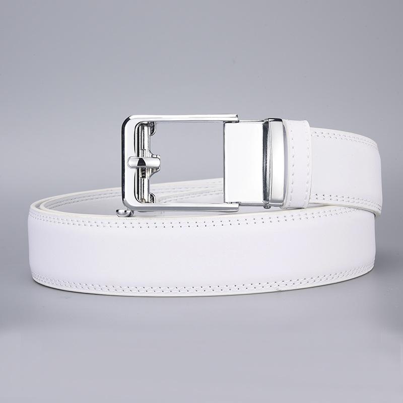 Click Belts for Men Luxury Brand Designer White Automatic Buckle Genuine Leather Men's Jeans High Quality Waist Male Straps