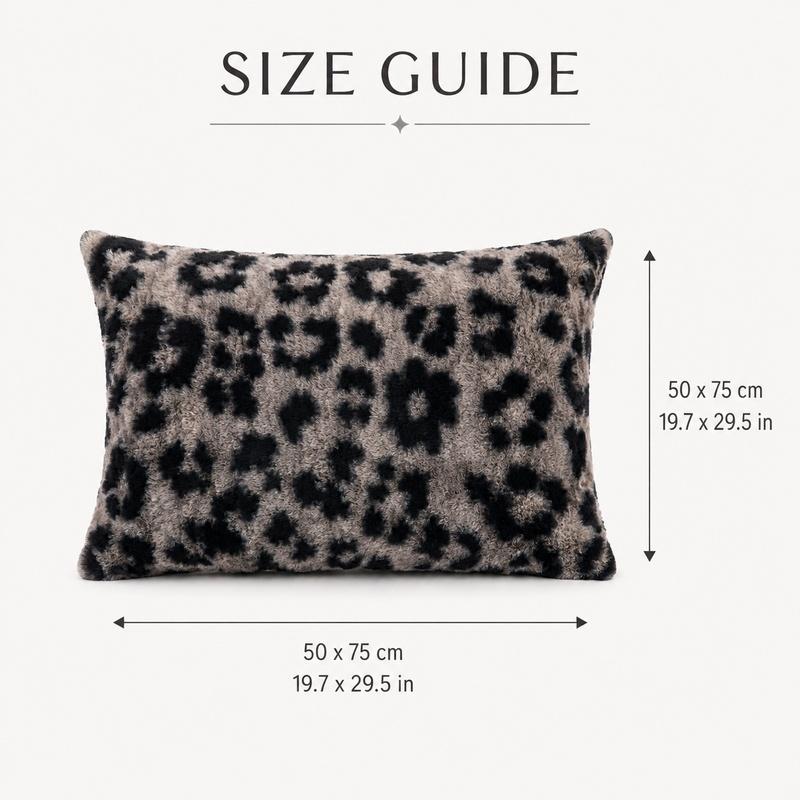 Luxury Faux Rabbit Fur Pillowcase, Leopard/Tiger/Butterfly Print & Solid Color Decorative Pillow Cover, Ultra Soft Plush Fluffy Cozy Bedding, Queen Size 50 x 75 cm (19.7 x 29.5 in), All-Season Decor for Bedroom, Dorm, Sofa & Guest Room