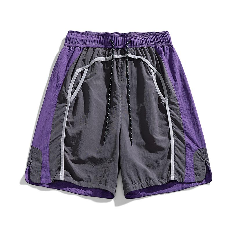 2026 Summer New Men's Quick-Dry Shorts, Ice-Cool Sports Outdoor Beach Shorts, Quick-Dry Shorts with Contrasting Color Waist and Side Curved Line Splicing, Versatile Outdoor Fitness Beach Shorts #   SummerWins