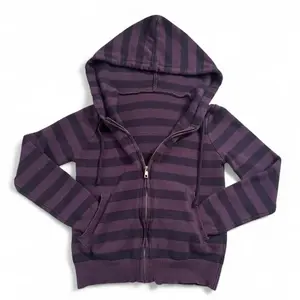 Harajuku Vintage Y2K Women's Hoodie Sexy Slim Fit Chic Casual Striped Cardigan Sweatshirt Grunge Punk Hip Hop Female Streetwear