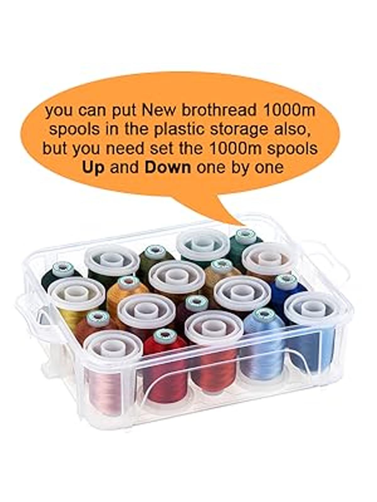 Stackable Clear Storage Box/Organizer for Holding 80 Spools Home Embroidery & Sewing Thread Thread Storage Hacks Organization Ideas New brothread DIY Crafting Beginner Embroidery 4X80