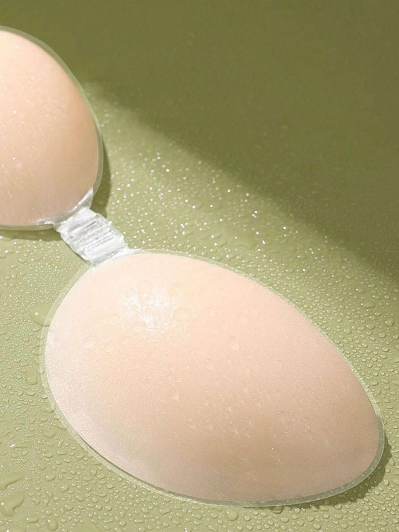 Women's Strapless Backless Adhesive Bra, Reusable Self Stick Lift Shape Bra Cups with Front Clasp, Seamless Invisible Push Up Bra for Wedding Dresses, Tops, Gowns and Special Outfits