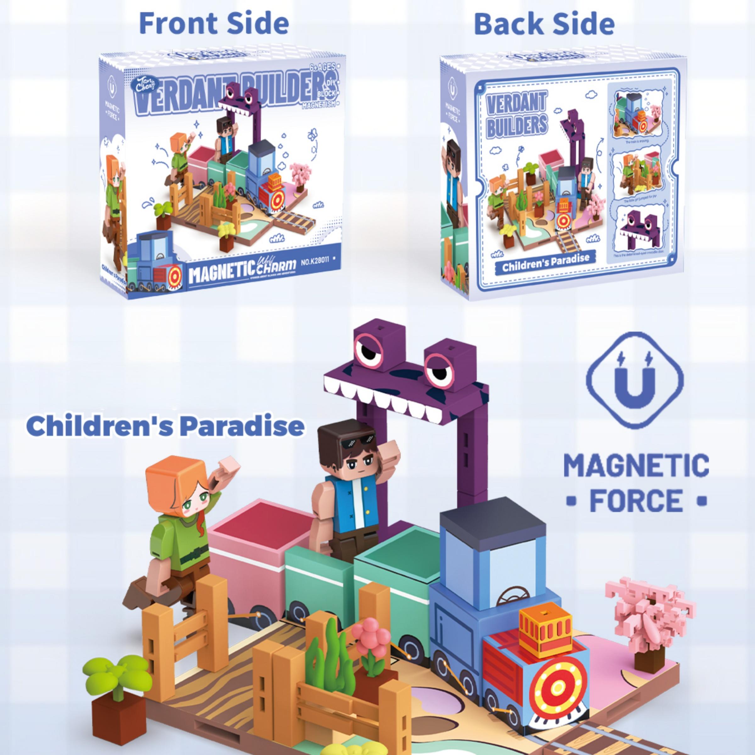 Magnetic Building Blocks Puzzle Toy Minecraft World Kids Playset Mc Game Assembly Toys Boys Girls DIY Model Magnetic Construction Scene