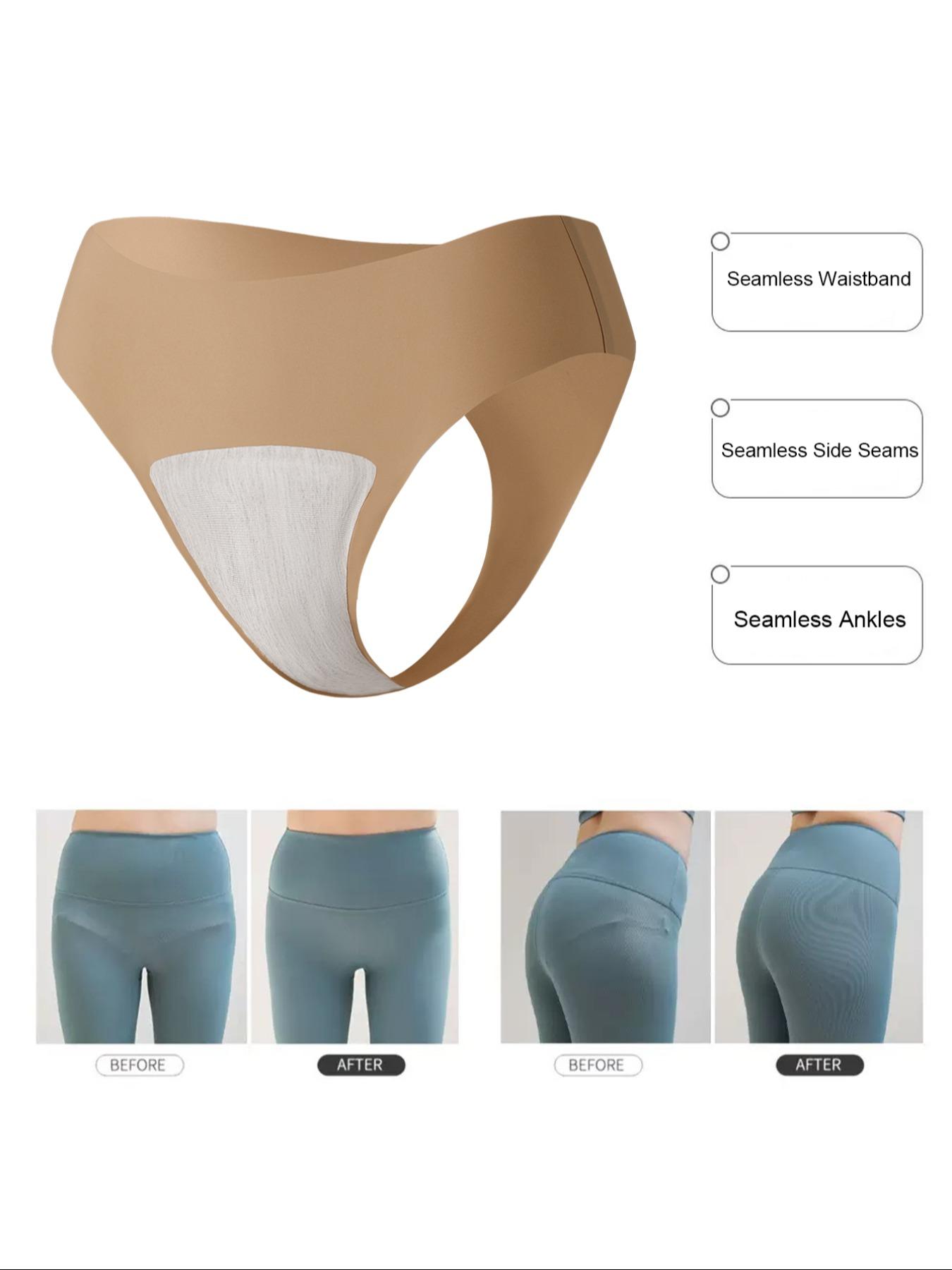 5 Pack Women's No Show Thongs - Camel Toe Proof Seamless Fitted Underwear Yoga Fitness Workout Gym Essentials, Panties