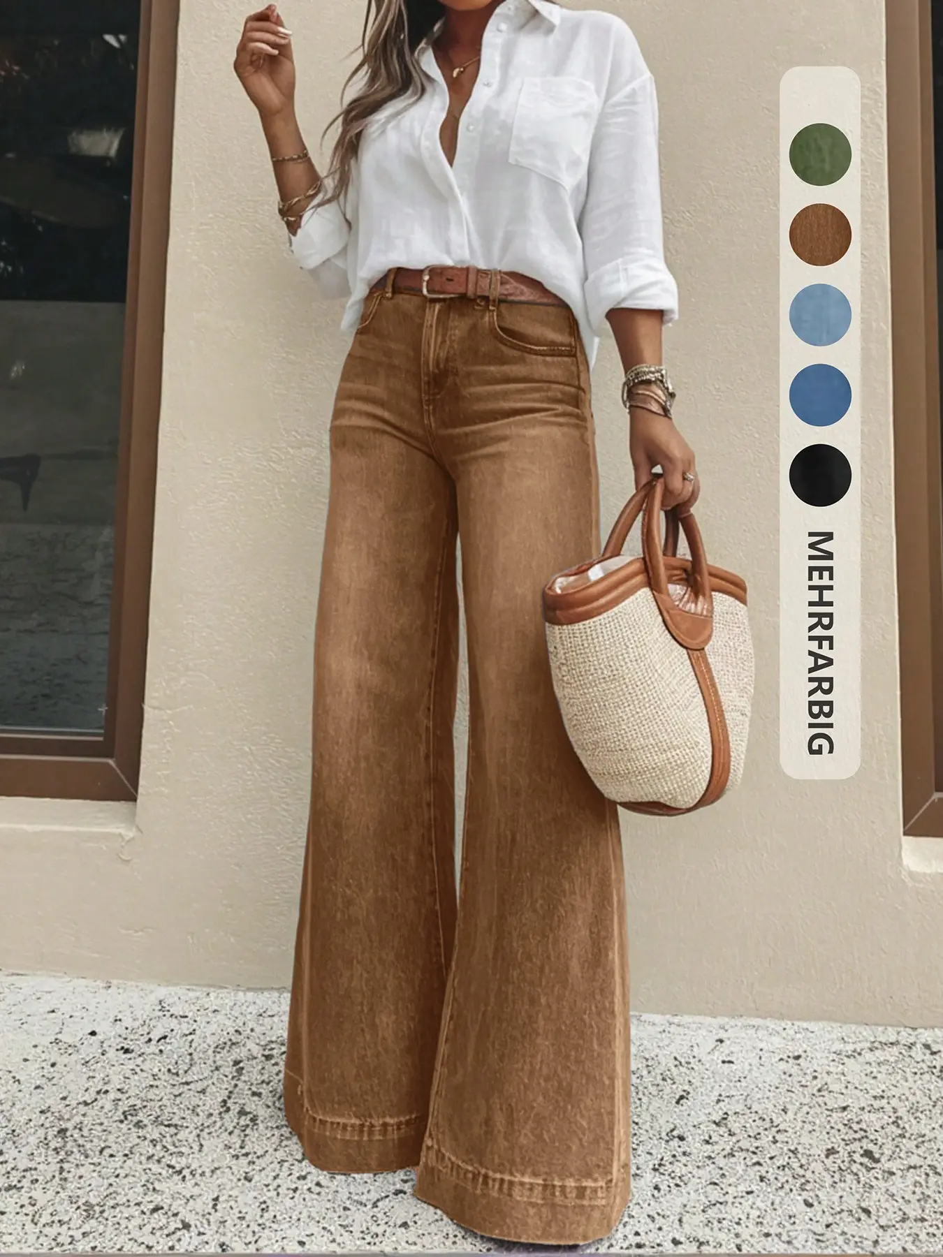 Women's Loose Straight Leg Jeans with Pockets, Comfortable and Fashionable, Perfect for Daily Wear, Versatile Casual Style