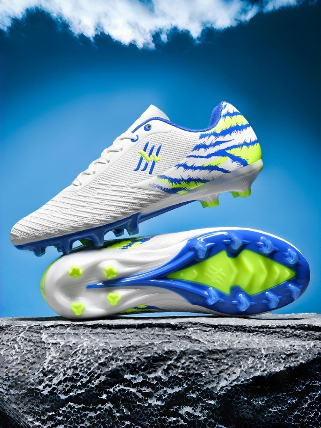 1 Pair Unisex Football Pitch Shoes Long & Short Studs Anti-Slip Outsole Speed Stability Comfort Wrap For Match And Practical Training