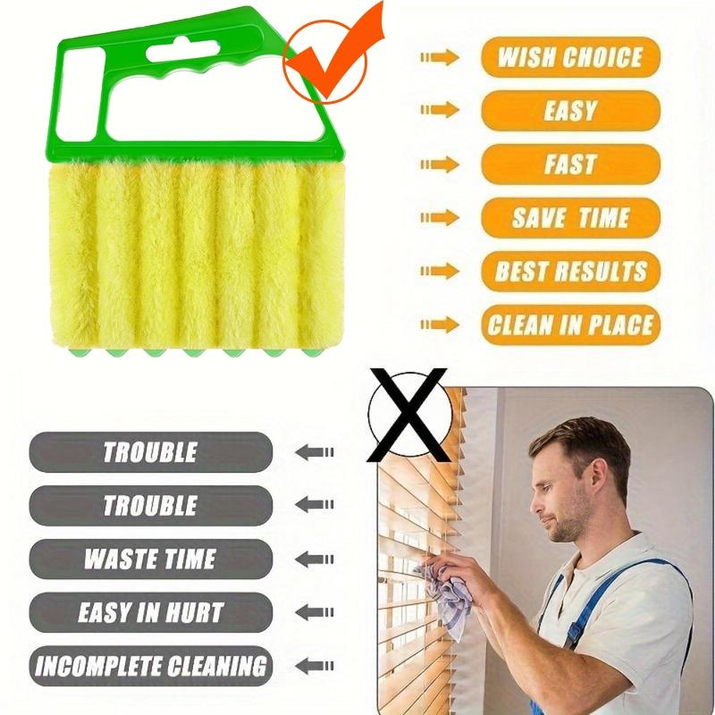 Window Cleaning Brush, 1 Piece, Washable Microfiber Material, Easy Dust Collection, Cleans Blinds, Suitable for Office Use, Household Cleaning Tool