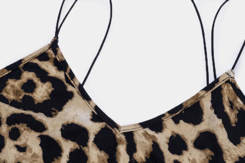 Women's All Over Leopard Print Asymmetrical Cami Dress, Elegant Sleeveless Spaghetti Strap Bodycon Dress for Party Club Night Out, Fashion Chic Sundress, Ladies Summer Clothes, Midi Dress, Womenswear (Light&thin fabic）