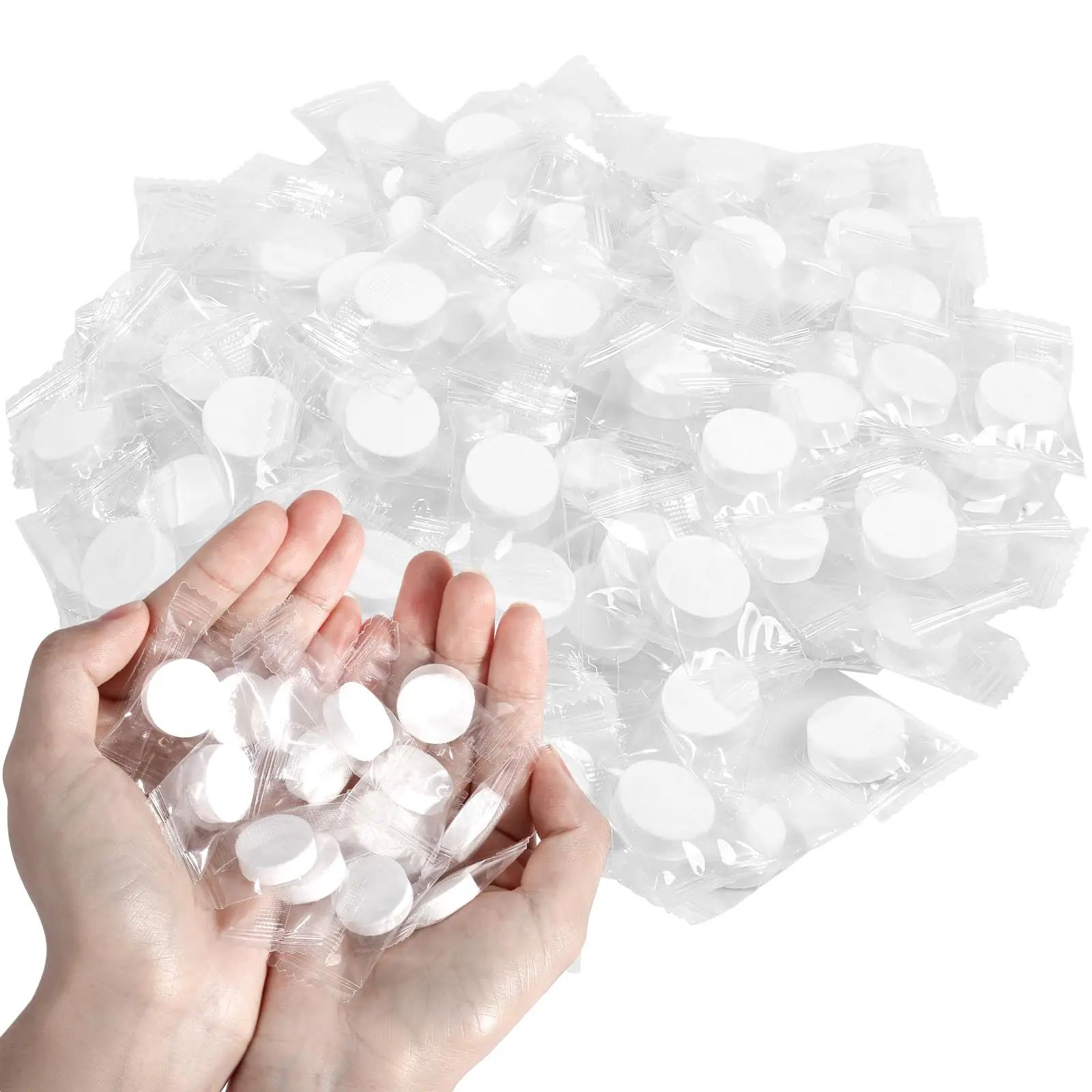 100 PCS Compressed Towel, Mini Compressed Towel Tablets, Disposable Compressed Face Towel, Camping Towel, Portable Bulk Compressed Coin Tissues for Home, Travel, Outdoor Sports
