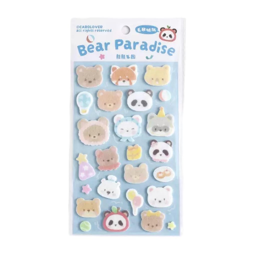 Cartoon Bear Play Mat Felt Stickers, High-Quality Embossed Decals for Scrapbooks, Notebooks, Phone & Tablet Decorations