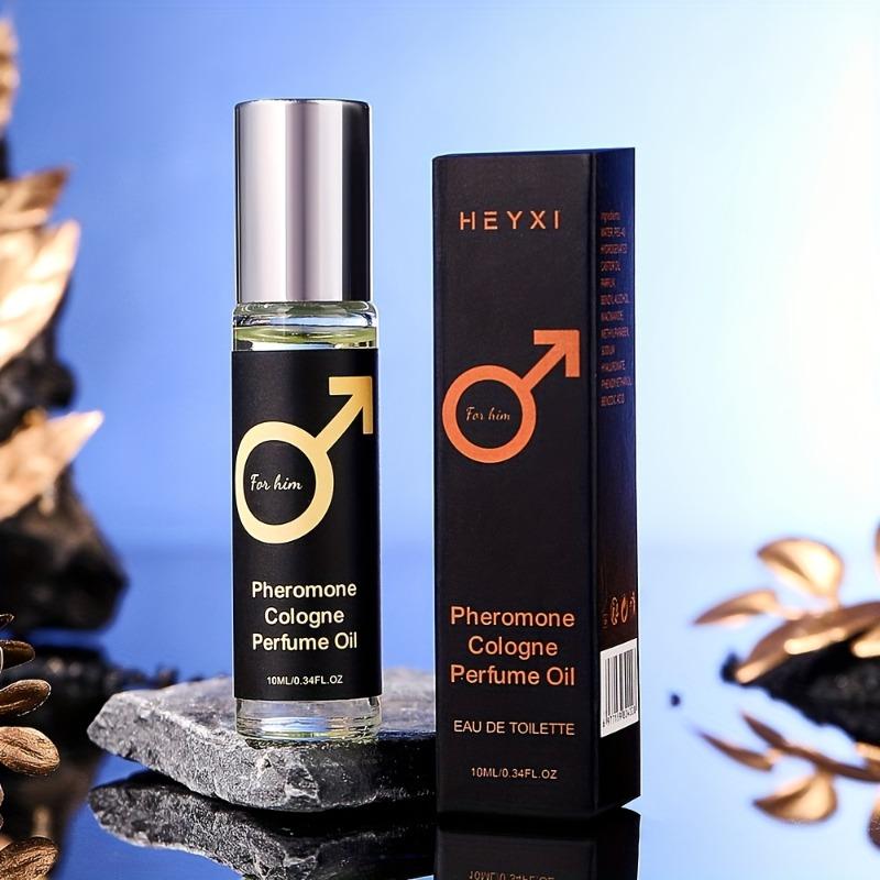 Men's Pheromone Rollerball Perfume, Long-Lasting Cedar and Woody Scent, Elegant, Ideal for Dates, Parties, Holidays, Gift