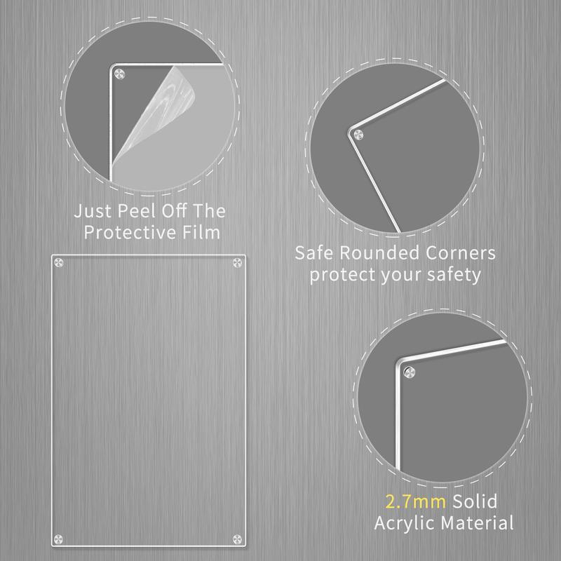 Magnetic Acrylic Calendar For Fridge, 1 Count Clear Dry Erase Message Board With 5 Marker Pen, Refrigerator Note Board For Home Office Daily Planner