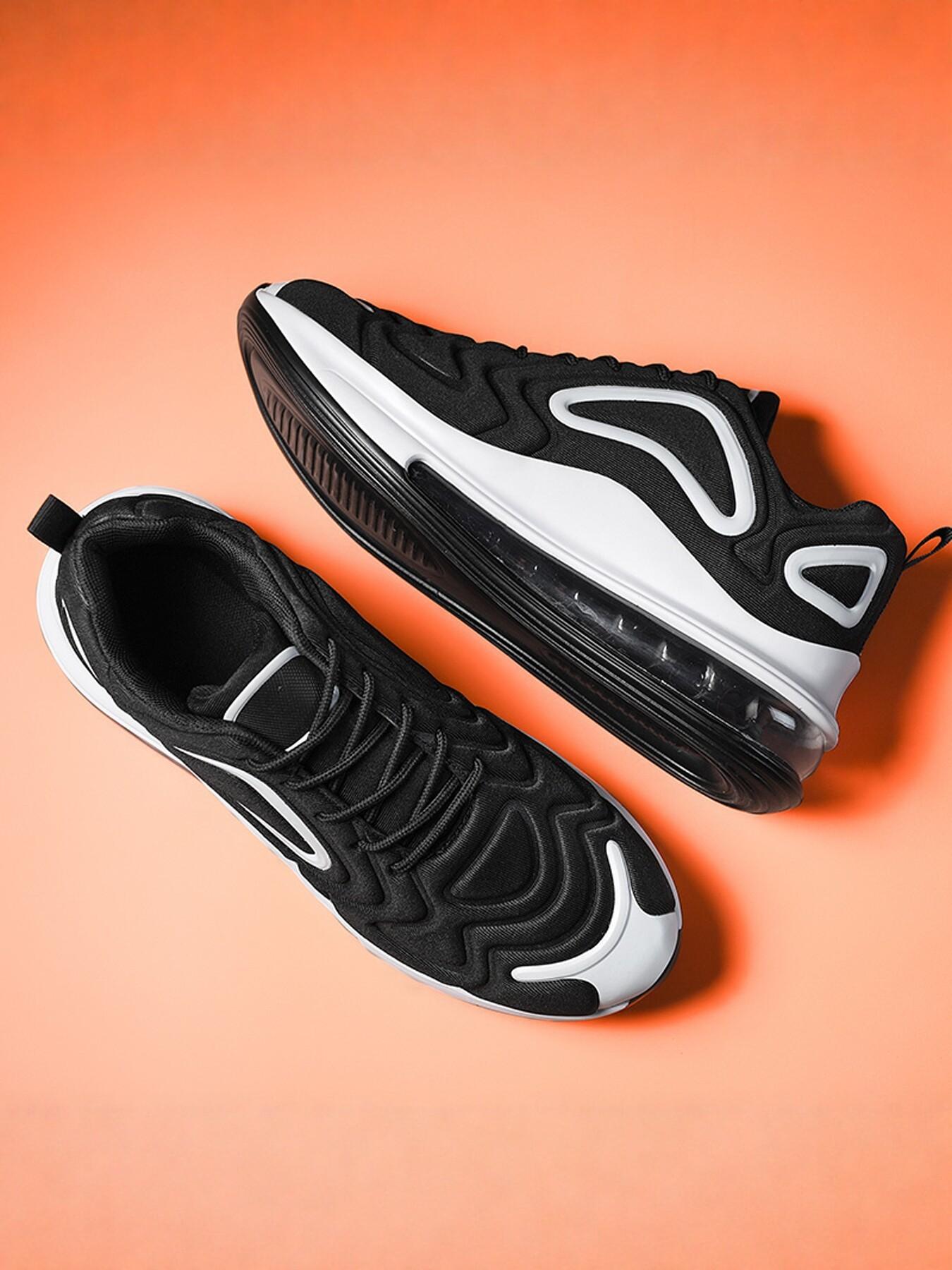 Men's Full Foot Air Cushion Sports Shoes, Comfortable Lightweight Breathable Anti-Slip Shock Absorption Running Shoes, Casual Outdoor Use