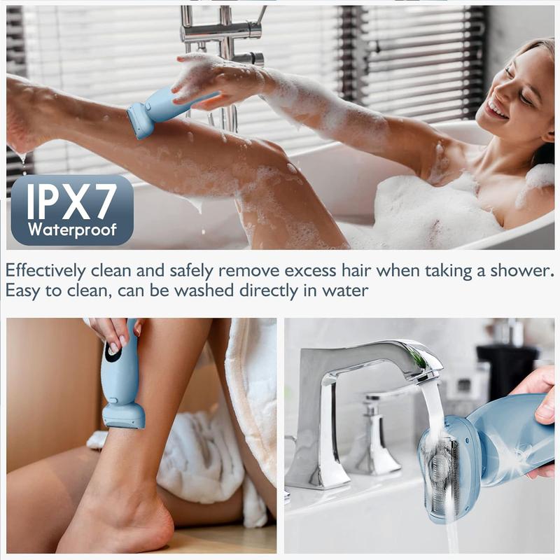 2 in 1 Electric Shaver, 1 Box Rechargeable Electric Cordless Razor for Women's Bikini Leg and Armpit Common Hair, Detachable Head, Wet and Dry Use
