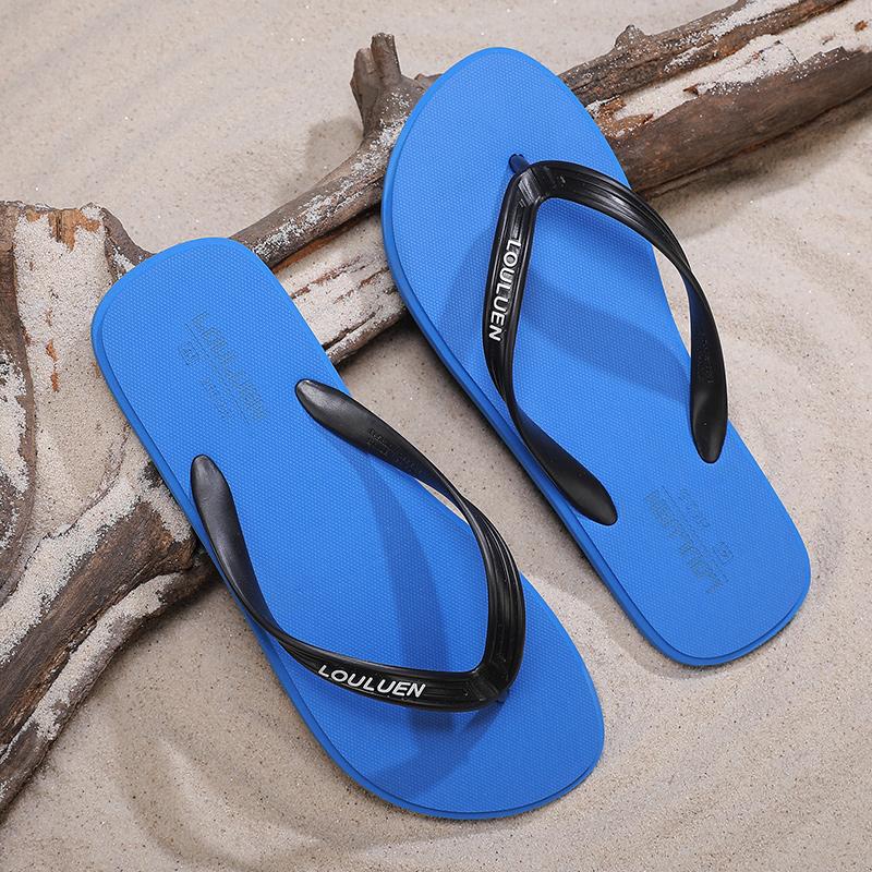 Men's Casual Flip-Flops, PVC Material, Medium Width, Anti-Slip, Lightweight, Suitable for Beach, Bathroom, Living Room, Summer Sandals