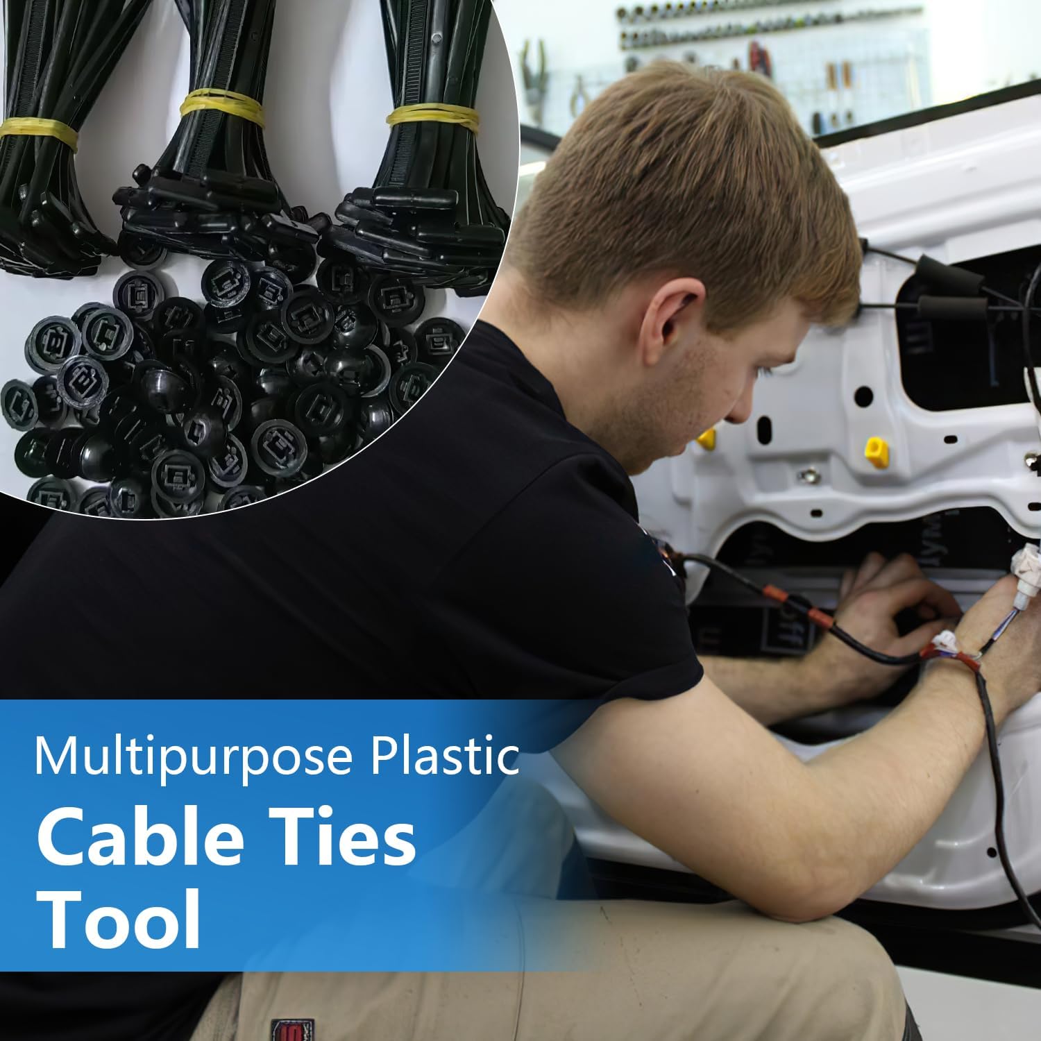 2025 New Nylon Zip Ties Holder Zip Tie Buckle Multipurpose Plastic Cable Ties Buckles Tool Zipper Clips Bumper Retainer Fender Liner Fastener(20opc)