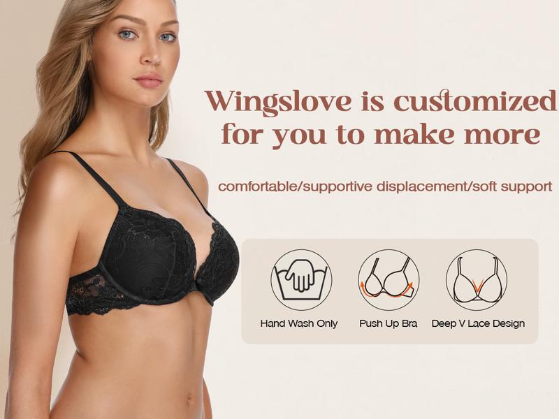 WingsLove Enchante Floral Lace T-shirt Bras Comfort Padded Supportive Full Coverage Underwire Bra for Womenswear