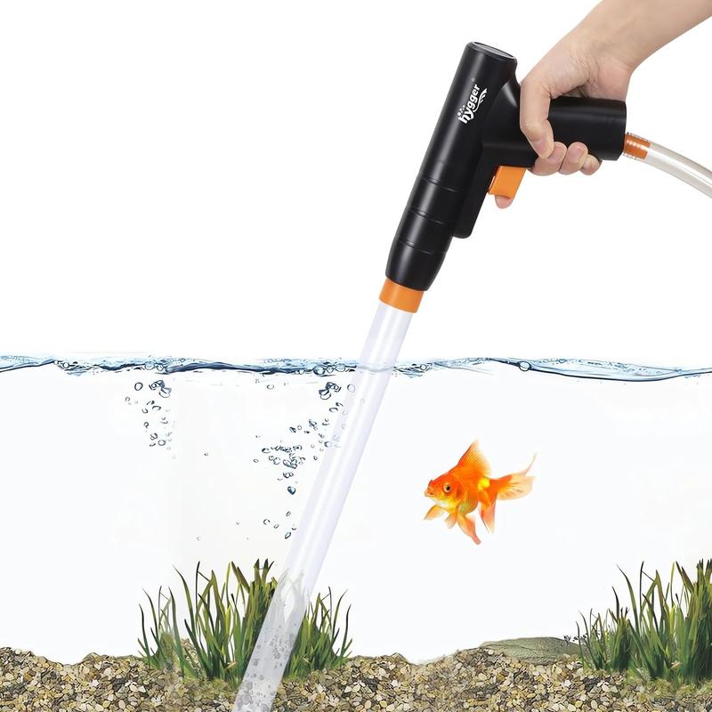 Hygger Aquarium Gravel Cleaner, New Quick Water Changer with Air-Pressing Button Fish Tank Sand Cleaner Kit,1 count Portable Handheld Fish Tank Water Changer