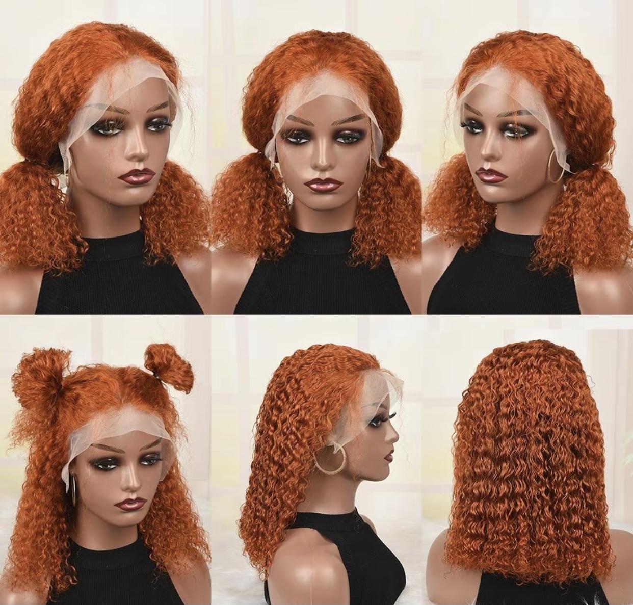 13x4 Lace Front Wig Human Hair Deep Curly Bob 200% Density Pre Plucked Loose Wave Lace Front Wigs Human Hair 200% Density 13x4  main image 2