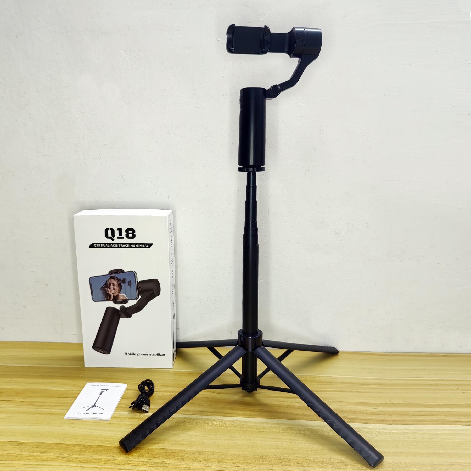 Dual-Axis Ai Face Recognition Gimbal with Tripod Stand, Phone Stabilizer, Handheld Gimbal, 360° Follow Focus, Anti-Shake, Videography Equipment, Christmas Gift