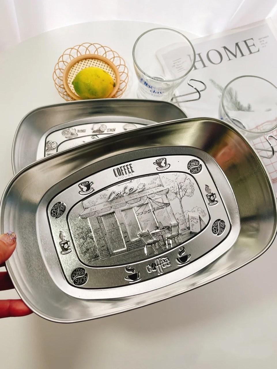 2pcs Serving Trays, Vintage Style Snack & Fruit Trays Set, Perfect for Home Decor, Coffee Table, Parties & Picnics