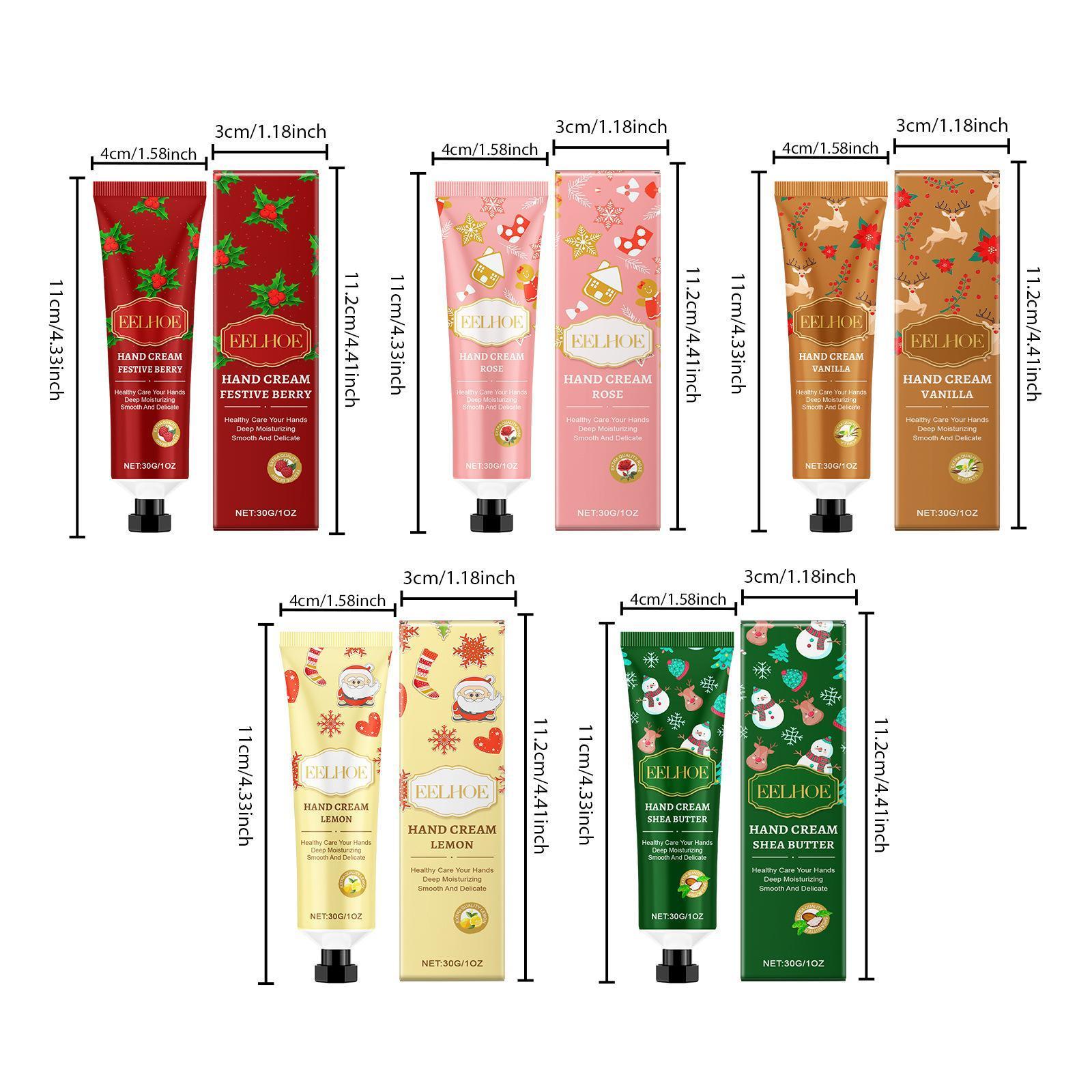 5-Piece Moisturizing Hand Cream Set, Plant Essence Hydrating Lotion for Dry Cracked Hands, Non-Greasy Travel Size Gift for Women & Men