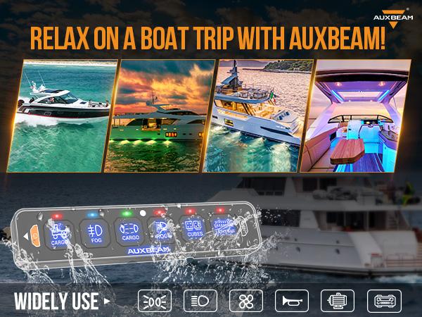 Auxbeam AS Series 6 Gang RGB Slim Switch Panel | AS-R60 Car Switch Control Offroad Control