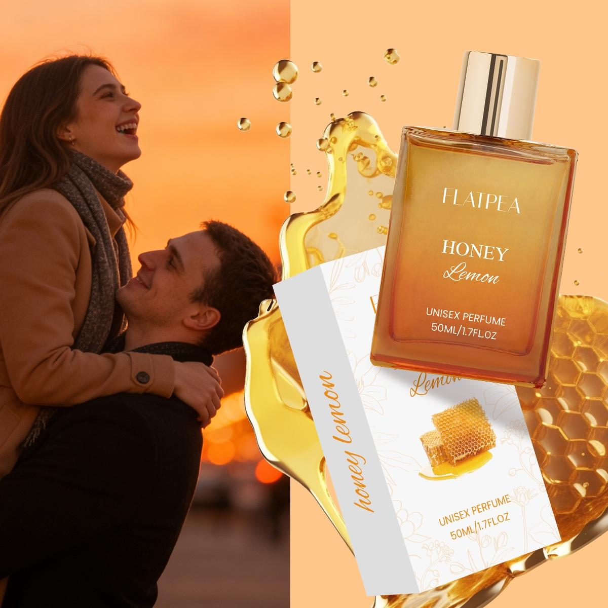50ML Honey Lemon Perfume, Rich Layered Unisex Scent for Men & Women, Fresh Lemon with Rose, Long Lasting Fragrance for Daily Use