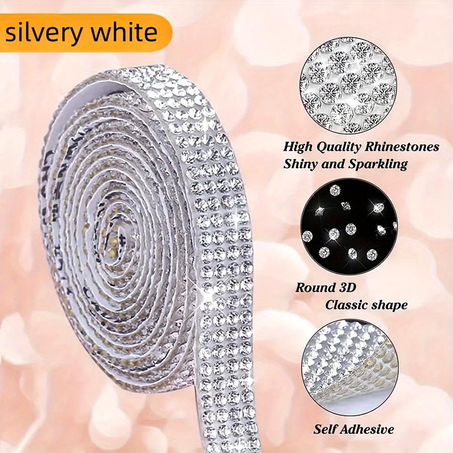 0.9cm Wide 91cm Long Crystal Self-adhesive Strip, Rhinestone Strip Decorative Strip, Clothing Sewing Accessories, Clothing Color DlY Ribbon Sticker, Rhinestone Tape Roll, Used For DIY Crafts, Wedding Party Decoration, Car Phone Clothing Bag Decoration