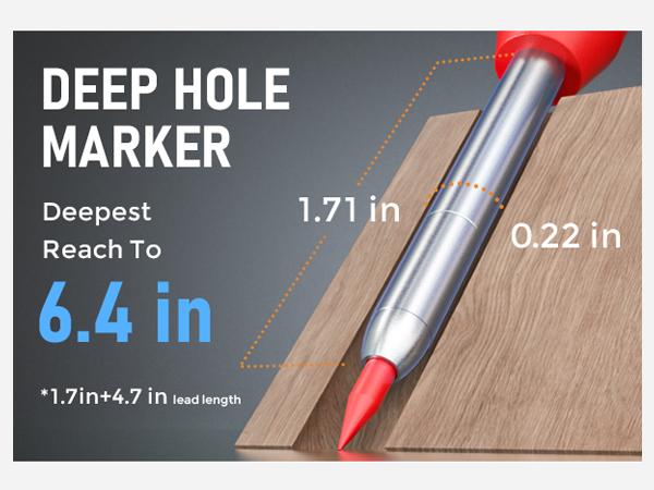 Nicpro 6 Pack CP1000 Carpenter Pencil with Sharpener, Mechanical Carpenter Pencils with 66 Refills, Deep Hole Long Nib Marker Pens for Construction, Heavy Duty Woodworking Pencil for Architect Marking