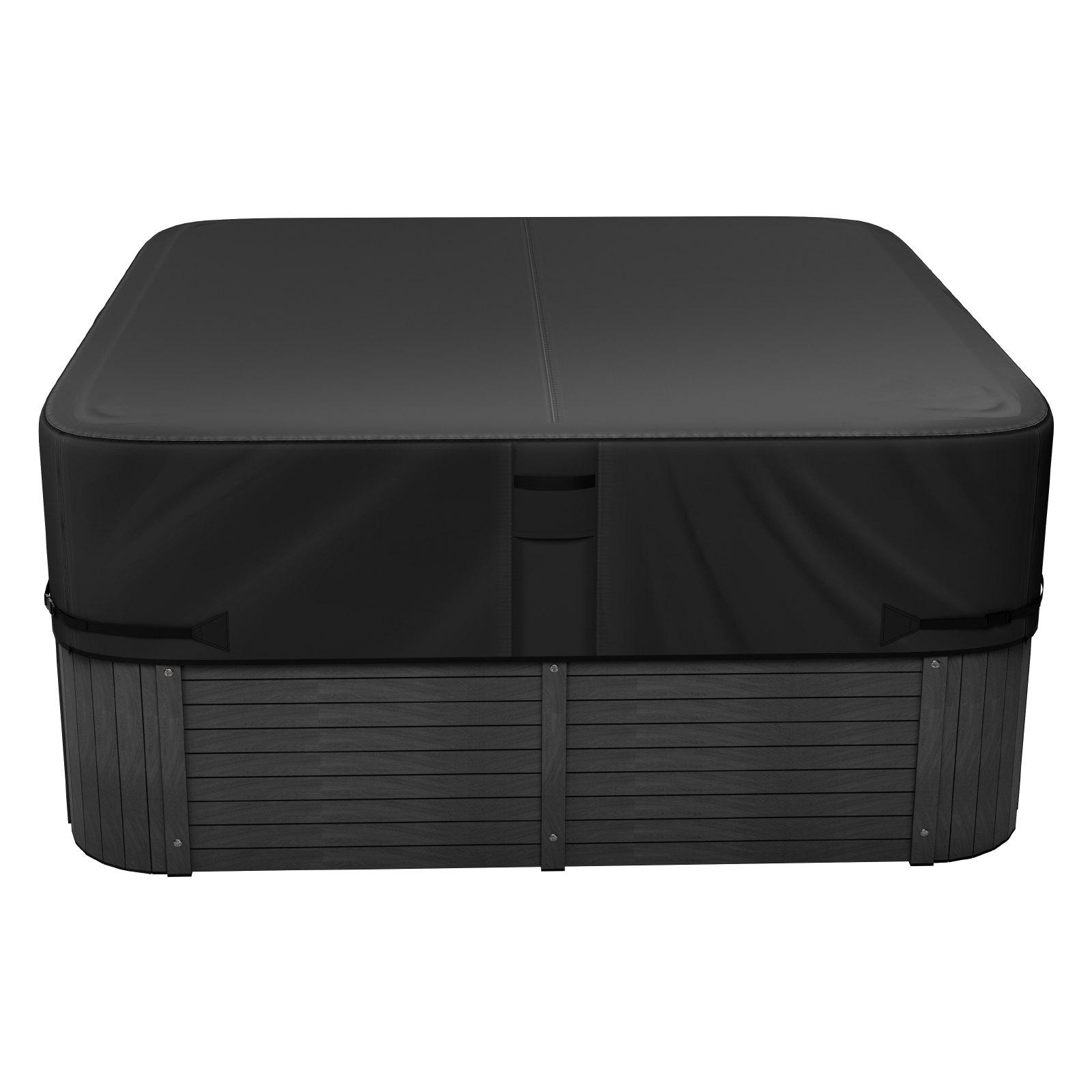 VEVOR Outdoor Hot Tub Cover, 80x 80x 20 Inch Weatherproof and Waterproof Hot Tub Cover Protector, 600D Heavy Duty Oxford Fabric and 950N Tearing Strength, Square Spa Covers for Hottub, Black