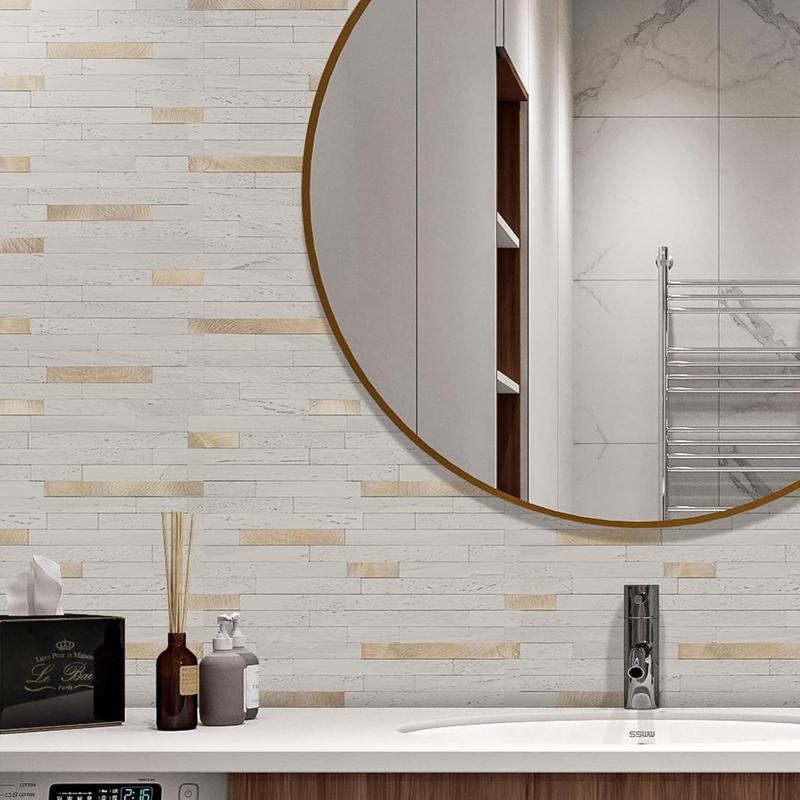 STICKGOO 20Pcs Peel and Stick Backsplash Tile, Stick on Backsplash for Kitchen/Bathroom, Self Adhesive Wall Tiles Diy Decorative Home Decor - White Marble Pattern Wallpaper STICKGOO 20Pcs Peel and Stick Backsplash Tile, Stick on Backsplash for Kitchen/Bathroom, Self Adhesive Wall Tiles Diy Decorative Home Decor - White Marble Pattern Wallpaper