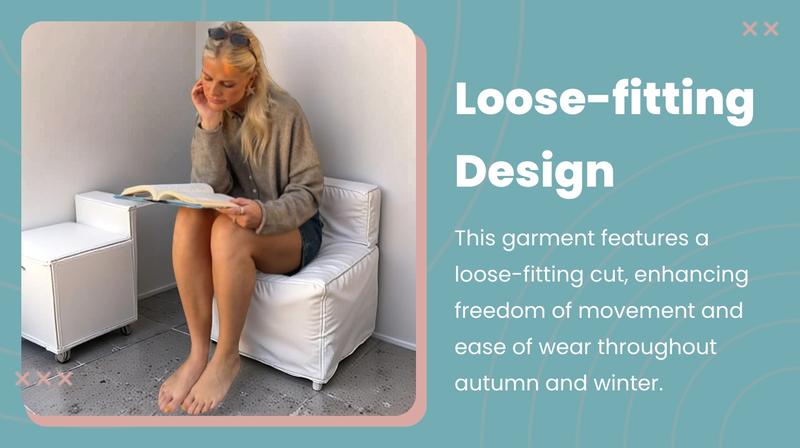 Women's Vintage Knit Cardigan with Rolled Hem, Simple Solid Color Knitwear for Autumn and Winter, Stylish Casual Outerwear