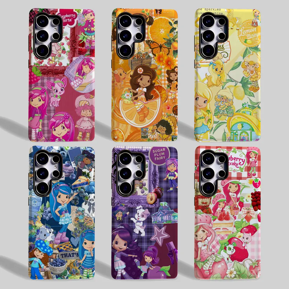 Strawberry Shortcake Girl Collage phone case for Samsung GalaxyS26/S25/S24/S23/S22/S21/PLUS/FE/Ultra/NOTE20/A71/A56/A55/A54/A53/A52/A36/A35/A34/A26/A25/A23/A16/A15/A14/A13/A06/A04S,Shockproof Thickened cover Gifts for Lemon Meringue fan