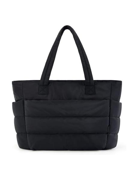 26 Valentine's Day Women's Solid Color Quilted Tote Bag, Lightweight Puffer Design Shoulder Bag for Travel & Work & Beach, Casual Trendy Versatile High-quality Daily Commuting Bag