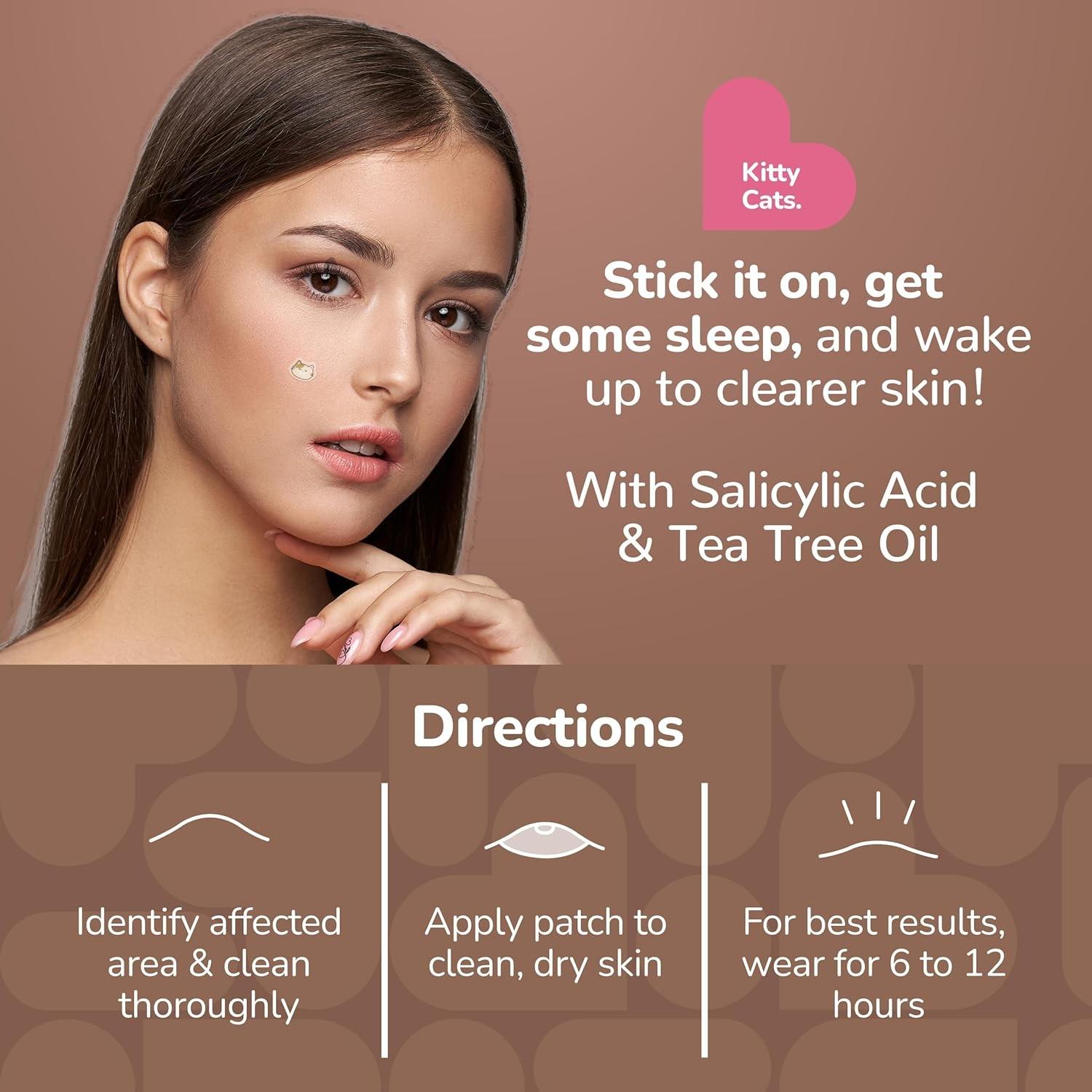 40pcs Cartoon Cat Acne Patches, Cute Cartoon Face Concealer Stickers, Cover Blemishes, Invisible Flaws, Suitable for All Skin Types