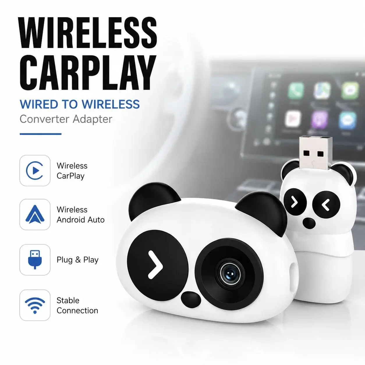 1080P Wireless Carplay Baby Car Camera Monitor, OTA Upgradable Backseat Child Safety Cam with Split Screen, Easy Install motion detection Mirror Dash Cam car cameras