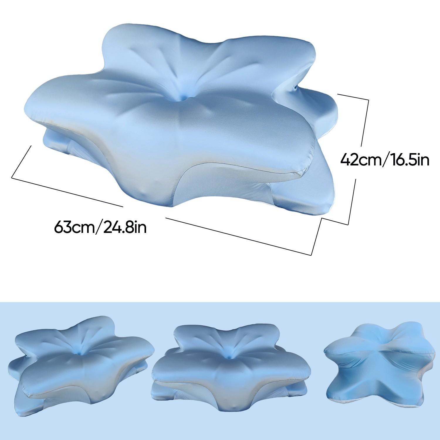 Silk Contour Pillow, Double-Sided Memory Foam Pillow, Contoured Memory Foam, Soft Pillow Surface, Fills Neck Space, Suitable for Side Sleepers, Removable and Breathable Pillowcase, Provides Hand Rest Area for Stomach Sleepers