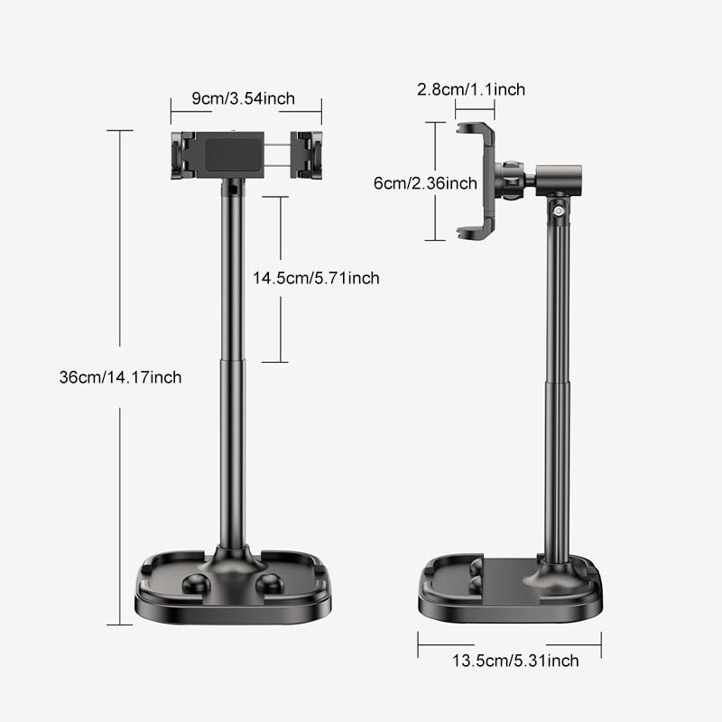 360 Rotating Desktop Phone Holder, Adjustable Live Streaming Stand, Aluminum Alloy Material, Selfie Accessories, Lazy Bracket, Tablet Stand