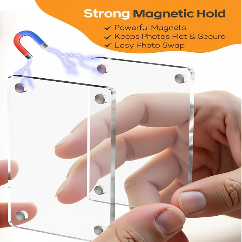 2-Pack Magnetic Car Sun Visor Photo Clips, Transparent Acrylic Display Picture Holder, Suitable for Family and Pet Photos, Easy-to-Install Design, Warm Gift foers, Durable Stylish Car Accessories, Car Sun Visor Frames, Mom Car Accessories, Car Supplies