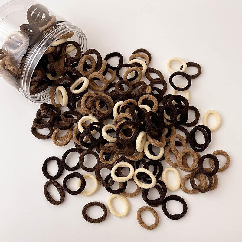 Kids Mini Thumb Band Scrunchies - Gentle No-Pull Fabric Hair Bands for Female, Colorful Terry Cloth Ponytail Ties for Daily Everyday Use