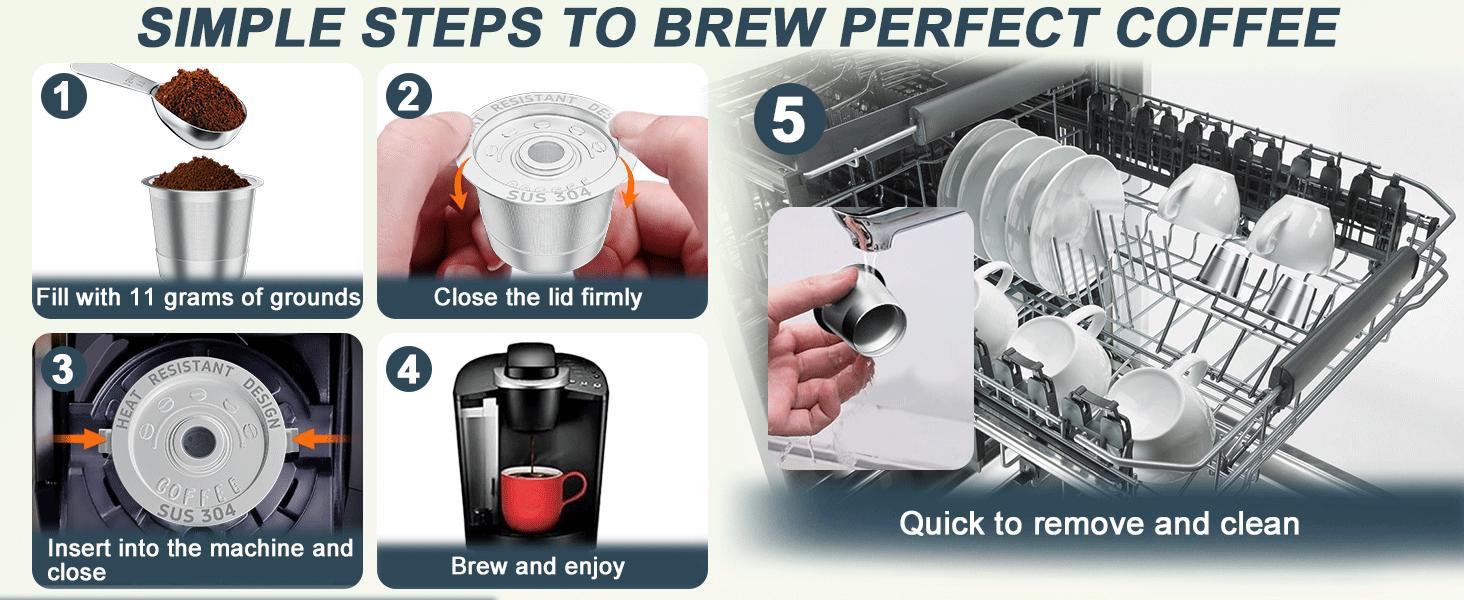 2 Pack Reusable K Cup for Keurig 1.0, Stainless Steel refillable k cup for Keurig, Metal K Cups Coffee Pods for Keurig with Heat Resistant Handles and Coffee Scoop, 1-Stream Filters, NO BPA, Gifts for Men Women, Not for Keurig2.0