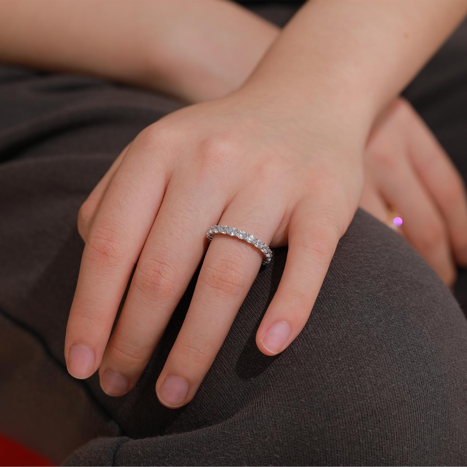 【#R8】Shining 925 Sterling Silver Synthetic Moissanite Ring Women's Jewelry Gifts Engagement Gifts Party Daily Fashion Jewelry